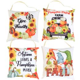 24 of Door Greeter/decor Thankgiving Printed Pillow 6 X 1.75 X 6in 4ast Harvest ht