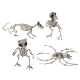 18 pieces Skeleton Animal 4ast In 18pc Pdq Plastic Crow 7in H/rat 11in L/owl/spider 8in ht - Halloween
