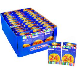 36 Wholesale Crayons Wax 24ct Boxed 3.46in L In 36pc Pdq