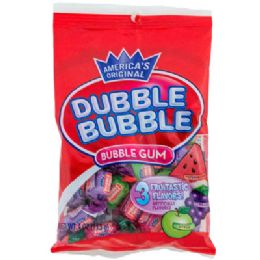 12 Wholesale Bubble Gum Dubble Bubble 3 Fruitflavors Doubletwist Pcs Peg Bag