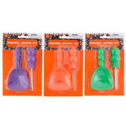 36 pieces Pumpkin Carving Kit 2pc 3clrsscoop/carver Mdsg Strip Includednot Preloaded - Halloween
