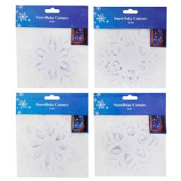 48 pieces Snowflake Cutouts Felt 14pc W/adhesive 4asst 12pc Mdsg Strip 3 Sizes Per Pack - Christmas Decorations