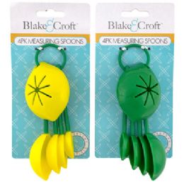 48 of Measuring Spoon 4pc Plastic 2ast Citrus Shape W/egg Separatr B&c Hangtag