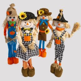 12 Bulk Standing Figure Scarecrow 26-28in 4ast Plush Harv ht