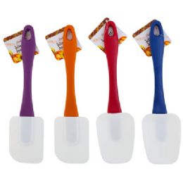 48 pieces Spatula Fall Silicone Flat/spoon 10in 4ast Color Handle/har ht - Disposable Cutlery