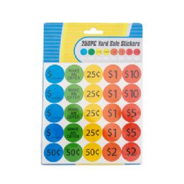 48 pieces Yard Sale Stickers 250pk10-Sheets 4-Colors Per Packpb/insert - Store