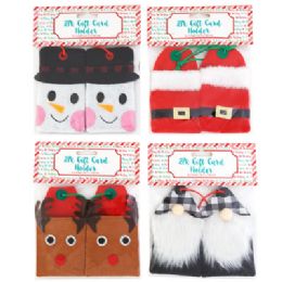 36 pieces Gift Card Holder Felt 2pk Nvtly Xmas 4ast 3x5in Mdsgstrip - Store