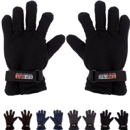 12 Bulk Assorted Solid Colors Sport Winter Gloves