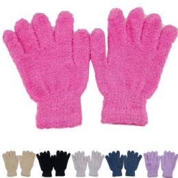 12 Wholesale Assorted Solid Colors Fuzzy Winter Gloves