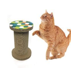 24 Bulk 10 Inch Corrugated Cat Scratch Post Pet Toy With Bell Inside