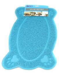 24 Pieces Easy Clean Paw Print Pet Mat Blue - Pet Grooming Supplies