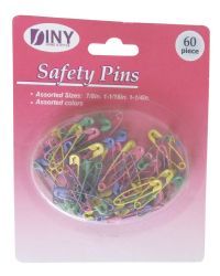 144 of 60 Assorted Sizes And Colors Safety Pins