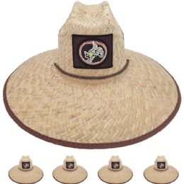 12 Pieces Wide Brim Raffia Straw Lightweight Usa Embroidered Man Sun Hat - Caps & Headwear