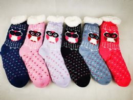 144 Pieces Owl Design Heavy Winter Socks - Women's Boots