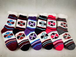 144 Pieces Snowflake Design Heavy Winter Socks - Women's Boots