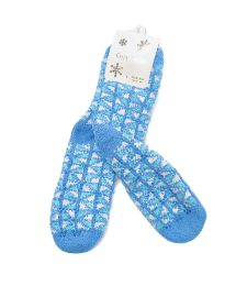 300 Pieces Fuzzy Non Slip Snowflake Design Long Socks - Womens Slipper Sock