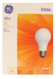 12 Pieces Ge Light Bulb 40w 4pk Frosted - Lightbulbs