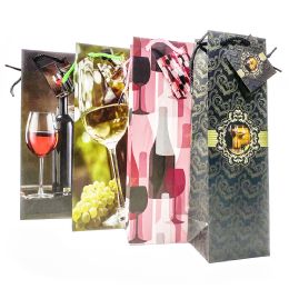72 Wholesale Party Solutions Wine Bottle Gift Bag ( 10.2 X 33 X 8.9 Cm 1 Ct With Pp Handels