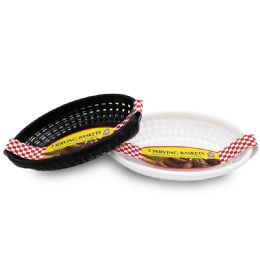 48 pieces Party Solution Serving Baskets 9 X 5.5 In 3 Pk Black / White - Baskets