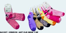 300 Pieces Fuzzy Non Slip Penguin Design Long Socks - Womens Slipper Sock