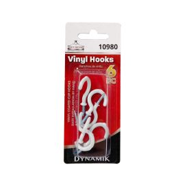 144 pieces 6pc 1" White Cup Hooks - Hooks