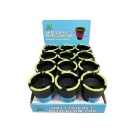 48 pieces Butt Bucket With Glow Top, In Display Box - Ashtrays