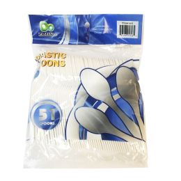 24 pieces 51pc Plastic Spoons - Disposable Cutlery