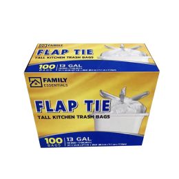 6 pieces 100ct 13gal Flap Tie Trash Bag - Garbage & Storage Bags