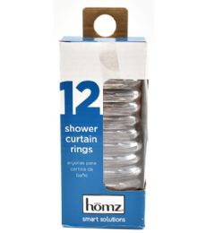 6 Pieces Homz 12pc Shower Curtain Rings Clear - Shower Accessories