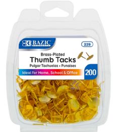 144 Wholesale Bazic Brass Gold Thumb Tack