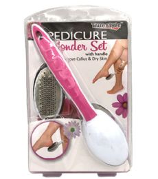 24 Pieces Pedicure With Handle And 2 Emery Pads cl - Footwear Accessories