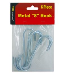24 Pieces 6pc Metal S Hook 4mmx12cm - Hooks