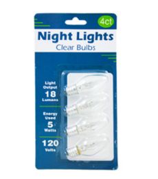 36 Wholesale 4pc Clear Night Light Bulb