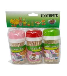 144 Pieces 3pk 150pc Toothpick In Plast Containers - Toothpicks