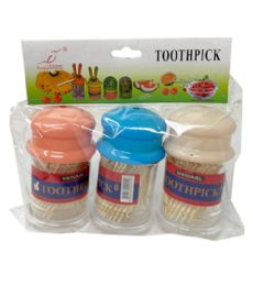 144 Wholesale 3pk 150pc Toothpick In Plast Containers