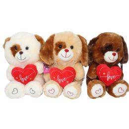24 Wholesale 16" Dog With Heart 3-Asst