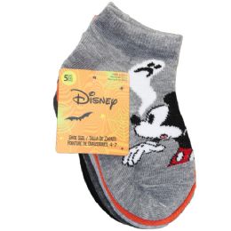 60 Bulk 5pk Mickey Mouse Boo! Qrt Socks Size 2T-4t
