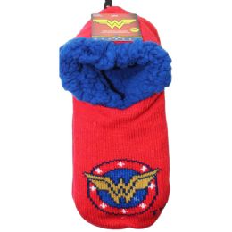 60 Bulk 1pk Wonder Woman Slipper Socks Size 9-11 C/p 60