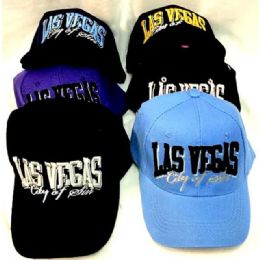 36 Bulk Las Vegas ( City Of Fun) Baseball Cap/ Hat Assorted Colors
