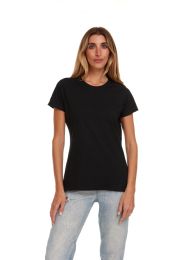 Womans Cotton T-Shirt In Black Size 4xlarge