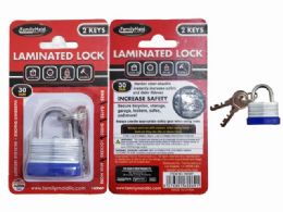 144 Wholesale Lock 30mm Laminated