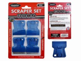 96 Pieces Scraper 4pc/set Blue 1.6"x2" - Paint and Supplies