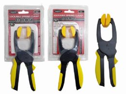 96 Pieces Lockable Spring Clamp Black And Yellow 8"l - Clamps
