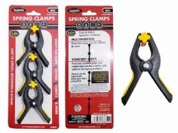 96 Pieces Spring Clamp 3pc Black And Yellow 3' X3.5" L - Clamps