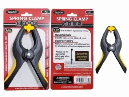 96 Pieces Spring Clamp 1pc Black And Yellow 6' X6.5' L - Clamps