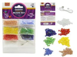 288 Pieces Round Beads Set With Cord And Clasps In Assorted Colors - Craft Beads