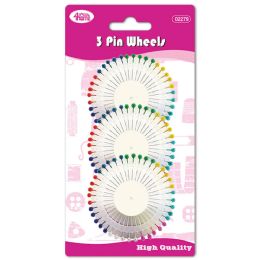 24 Pieces 3pc Pin Wheels - Sewing Supplies