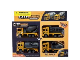 12 Wholesale 4 Pack Pull Back Construction Site Toy Truck Set