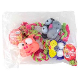 78 of Dog Toy Vinyl With Rope Animal Head Assortment Hang Tag In Pdw#s20932