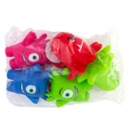45 Bulk Dog Toy Vinyl OnE-Eyed Monster Assorted Colors Hang Tag In Pdq#s20915